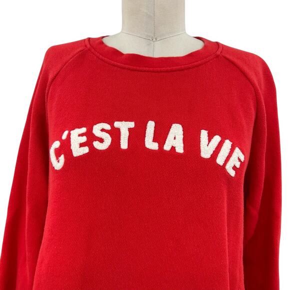 WHISTLES Cest La Vie Sweatshirt Top Red Size‎ Medium - Picture 5 of 11